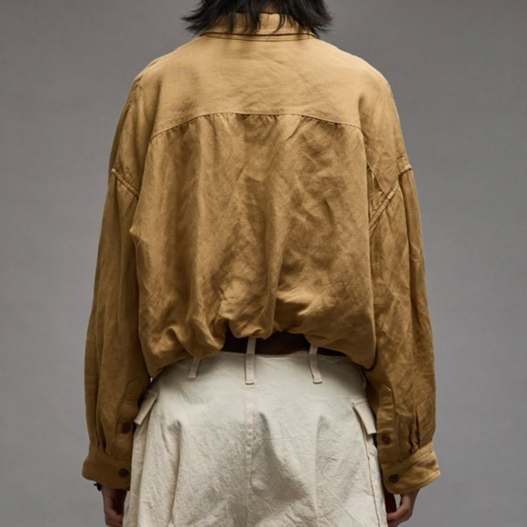 R13 Crossover utility bubble shirt in khaki - Picture 5 of 10